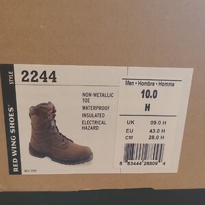 NWT Size 10 Mens Red Wing Shoes Insulated Brown Boots